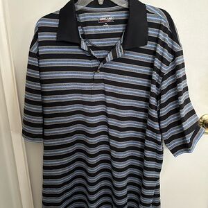 Men’s Kirkland Signature Black and Blue Polo Shirt Casual Style